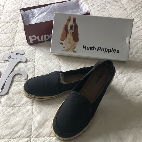 Hush Puppies black canvas espadrille loafers - Picture 6 of 8